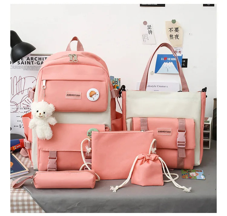 🎒 Kit de Bolsa de Viaje Escolar y Mochila 5 en 1 - 4 Colores✨
