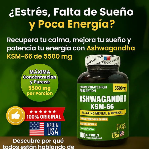 🌿 Ashwagandha KSM-66® - El equilibrio que tu mente y cuerpo están pidiendo.