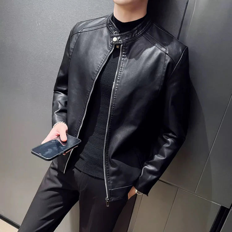 Chaqueta Cuero Clásica Hombre